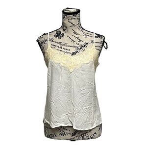 Abercrombie & Fitch Womens Y2K Lace Trim Babydoll Camisole S Coastal Sheer Retro